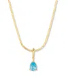 Brook & York Gold Plated Melrose Teardrop Birthstone Short Pendant Necklace