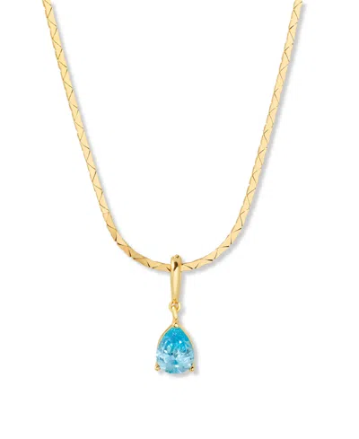 Brook & York Gold Plated Melrose Teardrop Birthstone Short Pendant Necklace