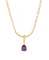 Brook & York Gold Plated Melrose Teardrop Birthstone Short Pendant Necklace
