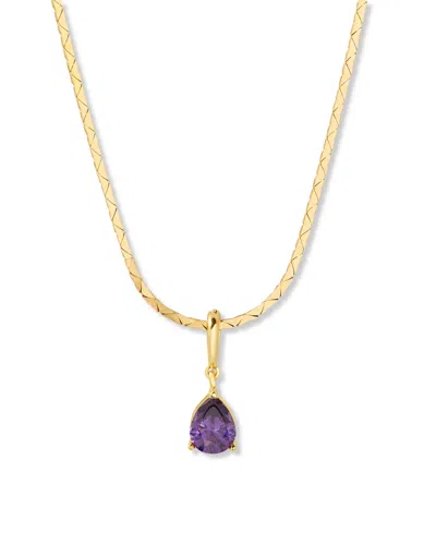 Brook & York Gold Plated Melrose Teardrop Birthstone Short Pendant Necklace