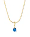 Brook & York Gold Plated Melrose Teardrop Birthstone Short Pendant Necklace