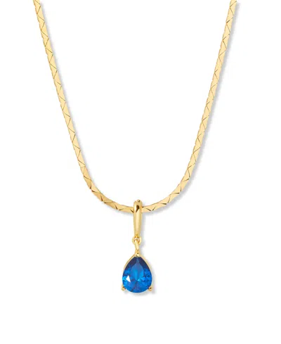 Brook & York Gold Plated Melrose Teardrop Birthstone Short Pendant Necklace