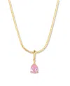 Brook & York Gold Plated Melrose Teardrop Birthstone Short Pendant Necklace