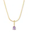 Brook & York Gold Plated Melrose Teardrop Birthstone Short Pendant Necklace