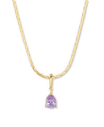 Brook & York Gold Plated Melrose Teardrop Birthstone Short Pendant Necklace