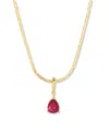 Brook & York Gold Plated Melrose Teardrop Birthstone Short Pendant Necklace