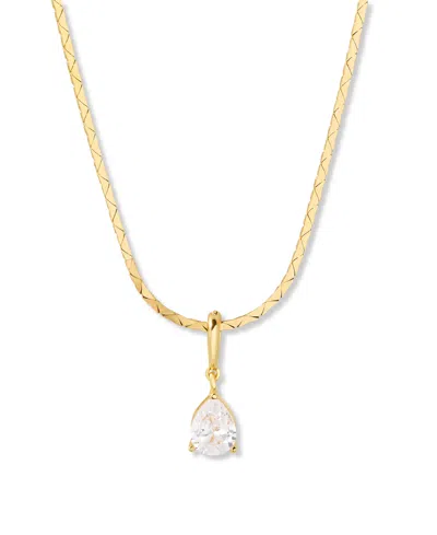 Brook & York Gold Plated Melrose Teardrop Birthstone Short Pendant Necklace