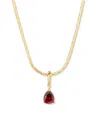 Brook & York Gold Plated Melrose Teardrop Birthstone Short Pendant Necklace