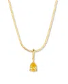 Brook & York Gold Plated Melrose Teardrop Birthstone Short Pendant Necklace