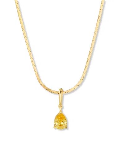 Brook & York Gold Plated Melrose Teardrop Birthstone Short Pendant Necklace