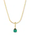 Brook & York Gold Plated Melrose Teardrop Birthstone Short Pendant Necklace