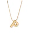 Brook & York Gold Plated Pippa Bubble Initial Short Pendant Necklace