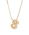 Brook & York Gold Plated Pippa Bubble Initial Short Pendant Necklace