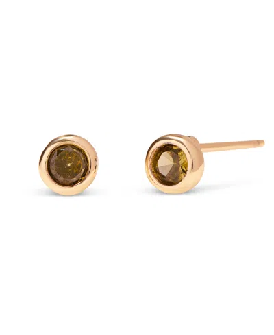 Brook & York Gold-plated Eliza Birthstone Earrings In Aug