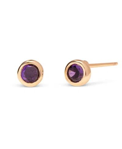 Brook & York Gold-plated Eliza Birthstone Earrings In Feb