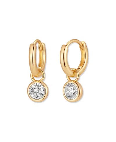 Brook & York Gold-plated Matilda Birthstone Hoop Earrings In Apr