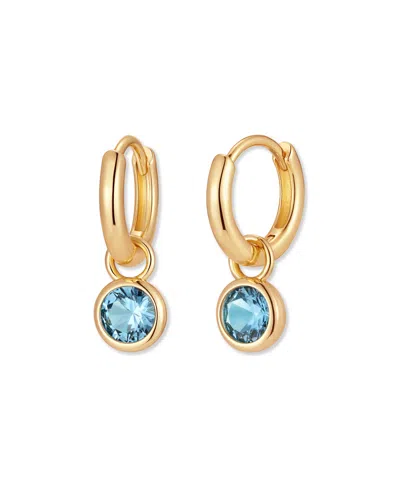 Brook & York Gold-plated Matilda Birthstone Hoop Earrings In Dec
