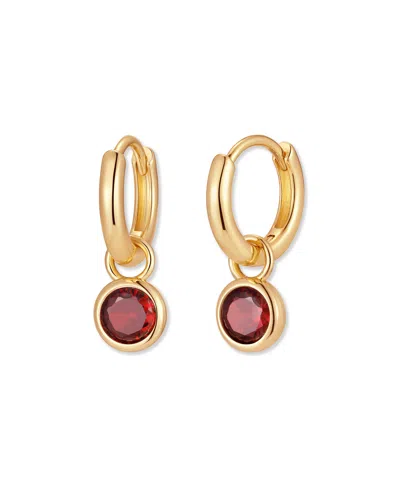 Brook & York Gold-plated Matilda Birthstone Hoop Earrings In Jan