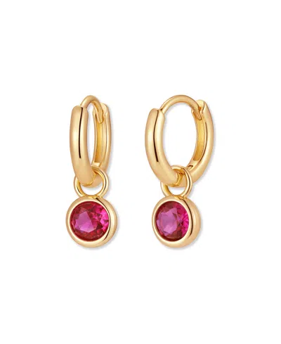 Brook & York Gold-plated Matilda Birthstone Hoop Earrings In July