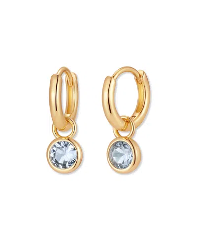 Brook & York Gold-plated Matilda Birthstone Hoop Earrings In Mar