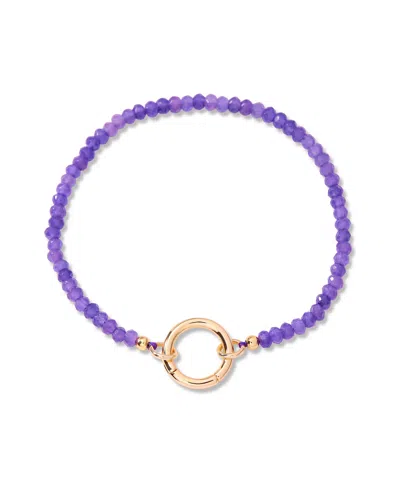 Brook & York Gold-plated Natalie Birthstone Charm Bracelet In Feb
