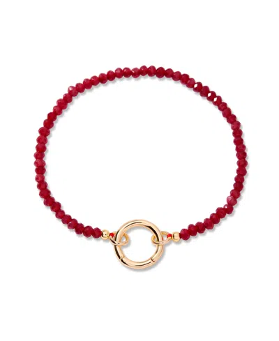 Brook & York Gold-plated Natalie Birthstone Charm Bracelet In July