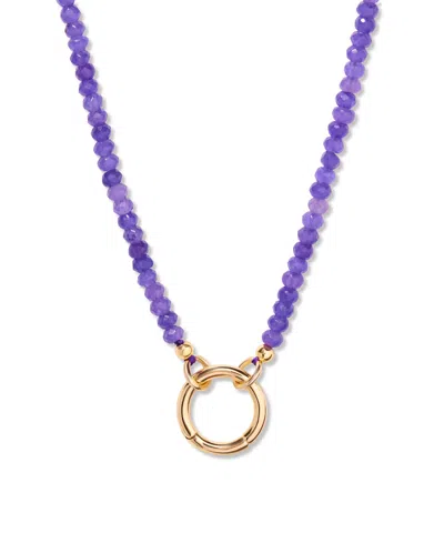 Brook & York Gold-plated Natalie Birthstone Charm Necklace In Feb