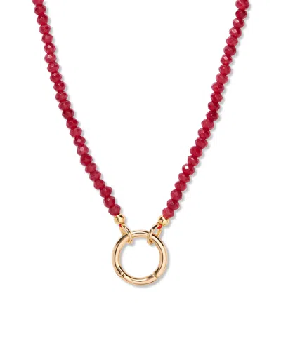 Brook & York Gold-plated Natalie Birthstone Charm Necklace In July
