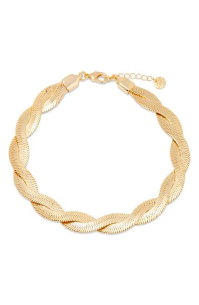 Brook & York Haven Snake Chain Anklet In Gold