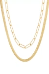Brook & York Colette Chain Layering Necklace, Set Of 2 In Gold