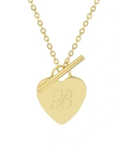 Brook & York Isabel Initial Heart Toggle Necklace In Gold- B