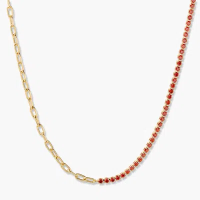 Brook & York Isabella Mini Birthstone Tennis Necklace In Gold