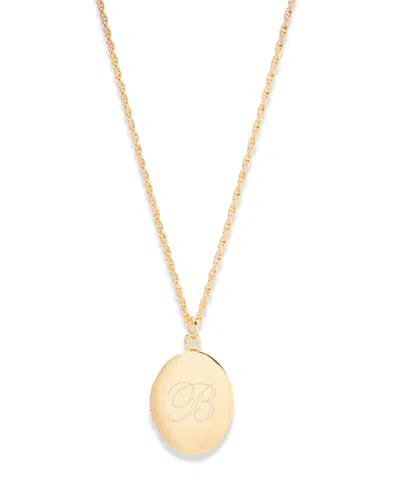Brook & York Isla Initial Oval Locket Necklace In Gold