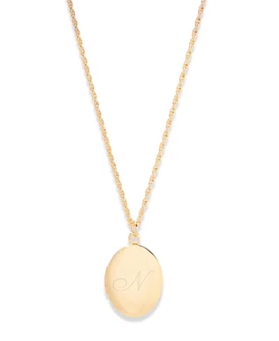 Brook & York Isla Initial Oval Locket Necklace In Brown
