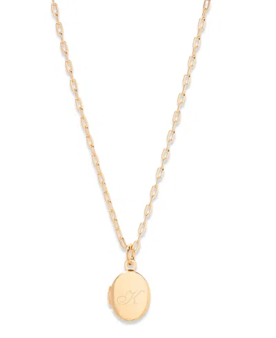 Brook & York Isla Initial Petite Oval Locket Necklace In Gold