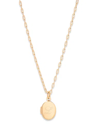Brook & York Isla Initial Petite Oval Locket Necklace In Gold