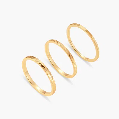 Brook & York Ivey Extra Thin Ring Set In Gold