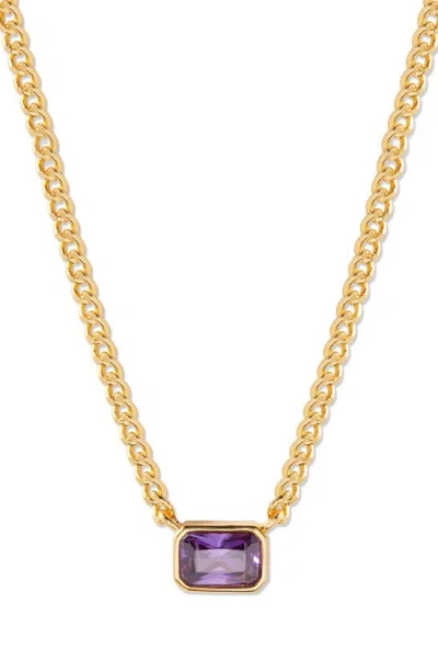 Brook & York Jane Birthstone Pendant Necklace In Gold - February