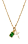 Brook & York Brook And York Josephine Cross & Birthday Pendant Necklace In Gold May