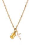 Brook & York Brook And York Josephine Cross & Birthday Pendant Necklace In Gold November