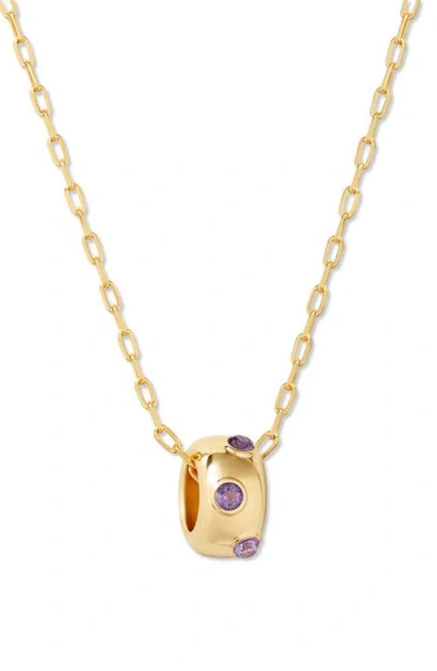Brook & York Brook And York Kate Birthstone Pendant Necklace In Gold - February