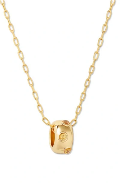 Brook & York Brook And York Kate Birthstone Pendant Necklace In Gold - November