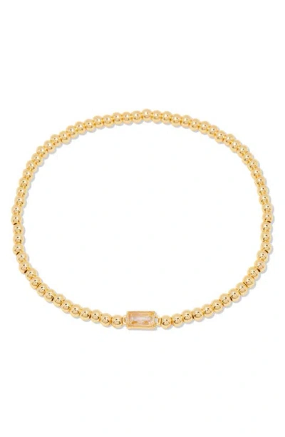 Brook & York Kylie Birthstone Beaded Stretch Bracelet In Gold - April