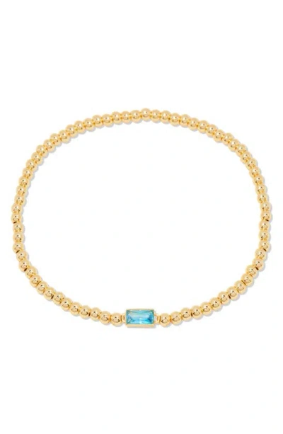 Brook & York Kylie Birthstone Beaded Stretch Bracelet In Blue