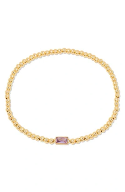 Brook & York Kylie Birthstone Beaded Stretch Bracelet In Gold