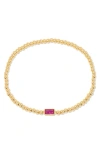 Brook & York Kylie Birthstone Beaded Stretch Bracelet In Pink