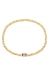 Brook & York Kylie Birthstone Beaded Stretch Bracelet In Purple