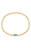 Brook & York Kylie Birthstone Beaded Stretch Bracelet In Gold - March