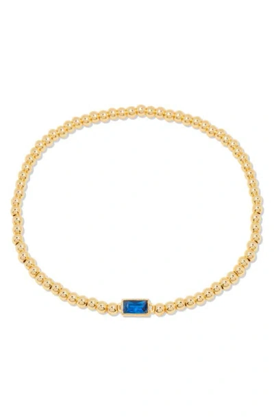 Brook & York Kylie Birthstone Beaded Stretch Bracelet In Blue