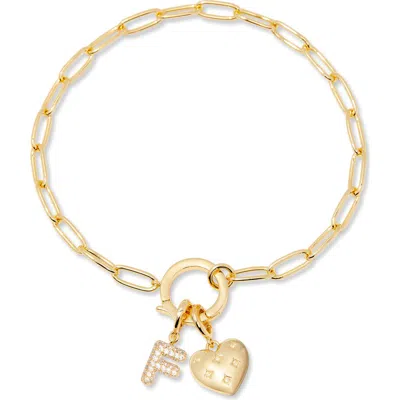Brook & York Brook And York Lillian Initial Heart Charm Bracelet In Gold